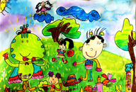 黄小柔6岁《和青蛙王子玩》荣获“七色童年“全国儿童美术书法大赛二等奖