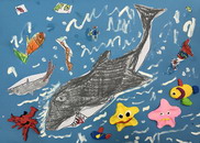王伯韬5岁《大鲨鱼》荣获童画之星•第十九届世界华人幼儿创意美术大赛金奖