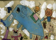 冯师昊 5岁《和大象一起玩》荣获童画之星•第二十届世界华人幼儿创意美术大赛金奖